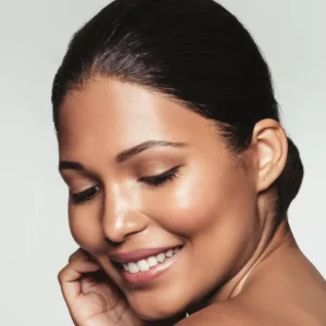 woman with beautiful harmony in her facial features. Intrigue Cosmetic Clinic dermal fillers, anti-wrinkle injections and skin rejuvenation.